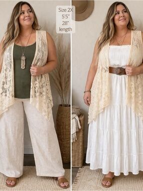 Lady Noiz Cream Lace Vest 05-0195